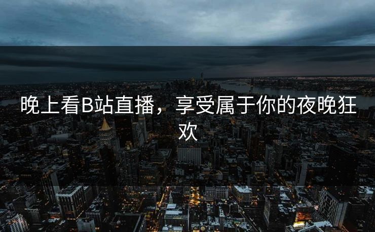 晚上看B站直播，享受属于你的夜晚狂欢