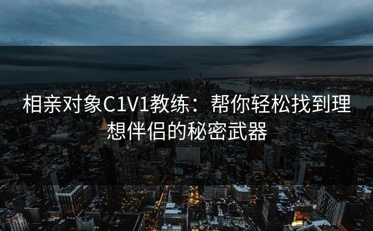 相亲对象C1V1教练：帮你轻松找到理想伴侣的秘密武器